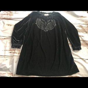 Zara special edition embroidered velour dress